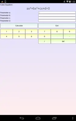 Cubic Equation Solver android App screenshot 0