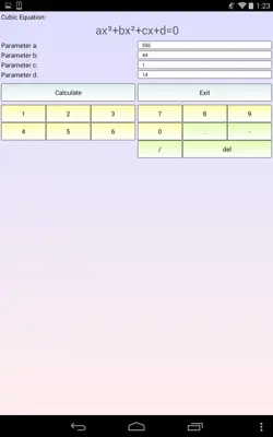 Cubic Equation Solver android App screenshot 1