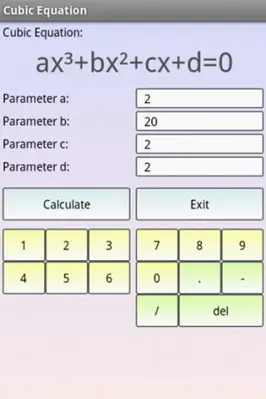 Cubic Equation Solver android App screenshot 3